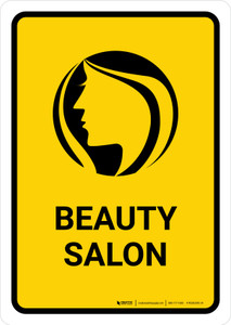 Beauty Salon Yellow Portrait - Wall Sign