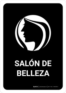 Beauty Salon Black Spanish Portrait - Wall Sign