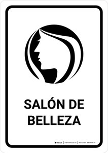 Beauty Salon White Spanish Portrait - Wall Sign