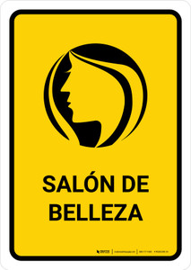 Beauty Salon Yellow Spanish Portrait - Wall Sign