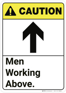 Caution: Men Working Above ANSI - Wall Sign