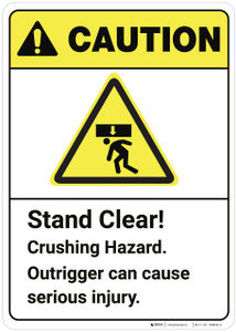 Caution: Stand Clear Crushing Hazard ANSI - Wall Sign