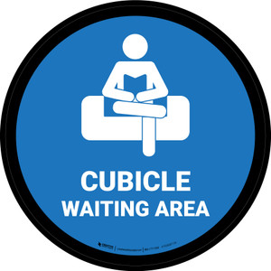 Cubicle Waiting Area Blue Circular - Floor Sign