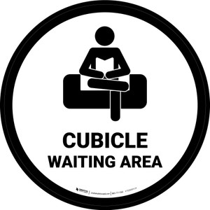 Cubicle Waiting Area White Circular - Floor Sign