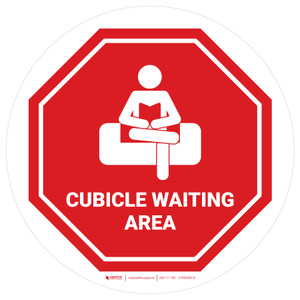 Cubicle Waiting Area Stop Circular - Floor Sign