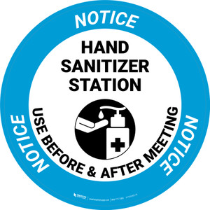 Notice: Use Before And After Meeting Circular - Floor Sign