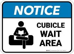 Notice: Cubicle Wait Area Rectangle - Floor Sign