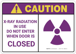 Caution: X Ray Radiation Caution Label - Wall Sign