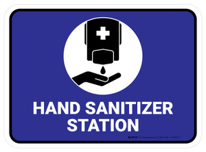 Hand Sanitizer Station Purple Rectangular - Floor Sign