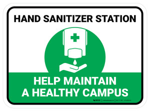 Help Maintain A Healthy Campus Green Rectangle - Floor Sign