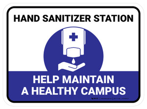 Help Maintain A Healthy Campus Purple Rectangle - Floor Sign