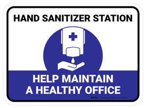 Help Maintain A Healthy Office Purple Rectangle - Floor Sign