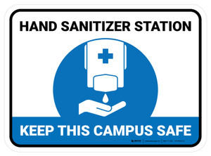 Keep This Campus Safe Blue Rectangular - Floor Sign