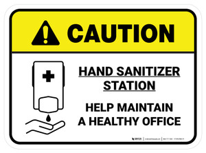 Caution: Help Maintain A Healthy Office Rectangle - Floor Sign