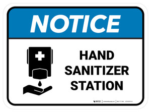 Notice: Hand Sanitizer Station Rectangular - Floor Sign