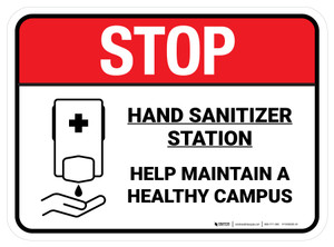 Stop: Help Maintain A Healthy Campus Rectangle - Floor Sign