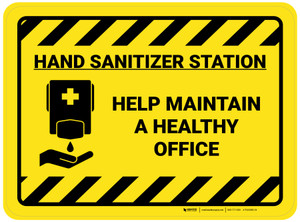 Help Maintain A Healthy Office Rectangle Yellow/Black - Floor Sign