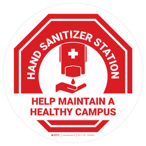 Stop Help Maintain A Healthy Campus White Circular - Floor Sign