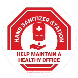 Stop Help Maintain A Healthy Office White Circular - Floor Sign