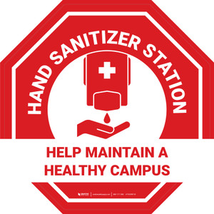 Stop Sign Help Maintain A Healthy Campus - Floor Sign