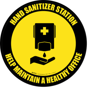Help Maintain A Healthy Office Circular Yellow - Floor Sign