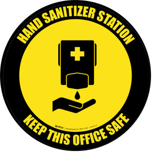 Keep This Office Safe Circular Yellow - Floor Sign
