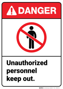 Danger: Unauthorized Personnel Keep Out ANSI - Wall Sign
