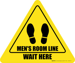 Wait Here: Men Room Line Yield - Floor Sign