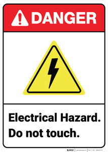 Danger: Electrical Hazard Do Not Touch ANSI - Wall Sign