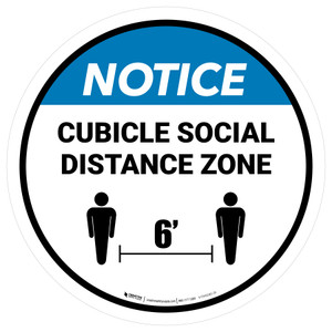 Notice: Cubicle Social Distance Zone Circle - Floor Sign