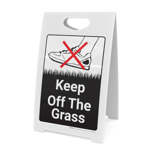 Keep Off The Grass with Icon Portrait - A-Frame Sign