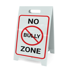 No Bully Zone with Icon Portrait - A-Frame Sign