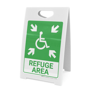 Refuge Area with Icon Portrait - A-Frame Sign