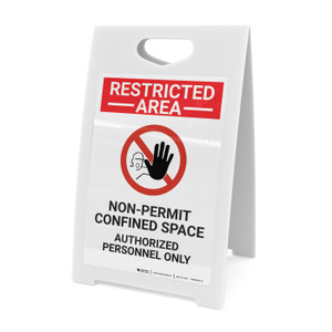 Restricted Area Non Permit Confined Space with Icon Portrait - A-Frame Sign