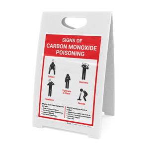 Signs Of Carbon Monoxide Poisoning with Icons Portrait - A-Frame Sign