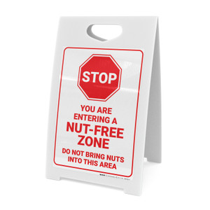 Stop You Are Entering A Nut Free Zone with Icon Portrait - A-Frame Sign