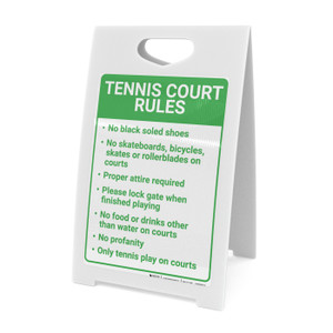 Tennis Court Rules Portrait - A-Frame Sign