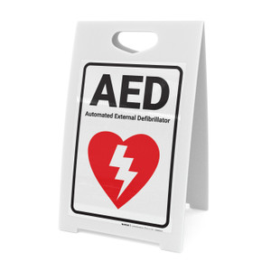AED Automated External Defibrillator with Icon Portrait - A-Frame Sign