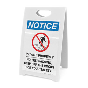 Notice: Private Property No Trespassing Portrait with Icon - A-Frame Sign