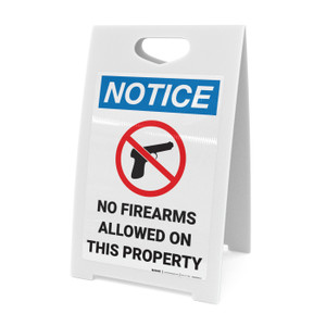Notice: No Firearms Property with Icon Portrait - A-Frame Sign