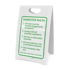 Dumpster Rules Guidelines Portrait - A-Frame Sign