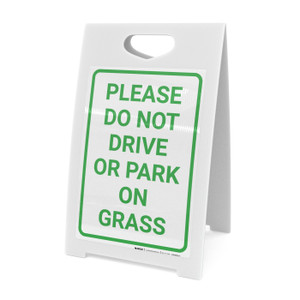 Please Do Not Drive Or Park On Grass Portrait - A-Frame Sign