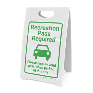Recreation Pass Required with Icon Portrait - A-Frame Sign