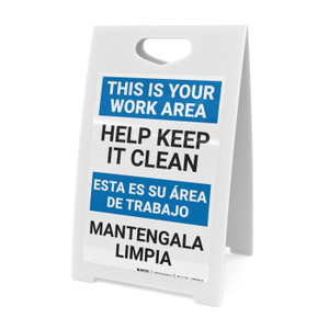 Housekeeping Clean Portrait No Bilingual Spanish - A-Frame Sign