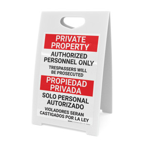 Bilingual Spanish Private Property Authorized Personnel Only - A-Frame Sign