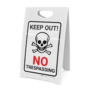 Keep Out No Trespassing with Icon Portrait - A-Frame Sign