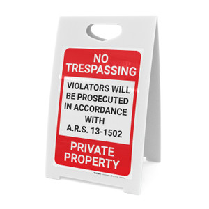 No Trespassing Private Property Arizona Portrait - A-Frame Sign