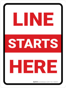 Line Starts Here Portrait - Wall Sign