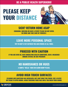 Be a Public Health Superhero! Physical Distancing - Poster