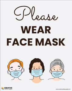 Please Wear Face Mask (Gray) - Poster